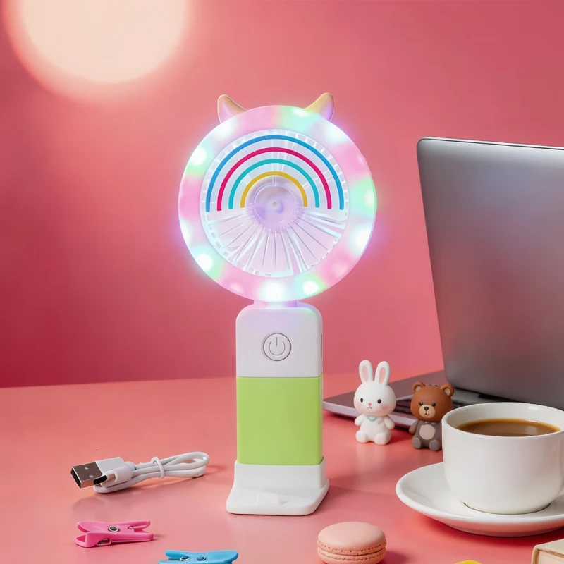 Bærbar LED håndvifte med multifunksjonell belysning Luvikno