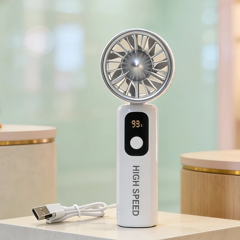 Bærbar håndvifte med LED-skjerm og USB-ladefunksjon Luvikno