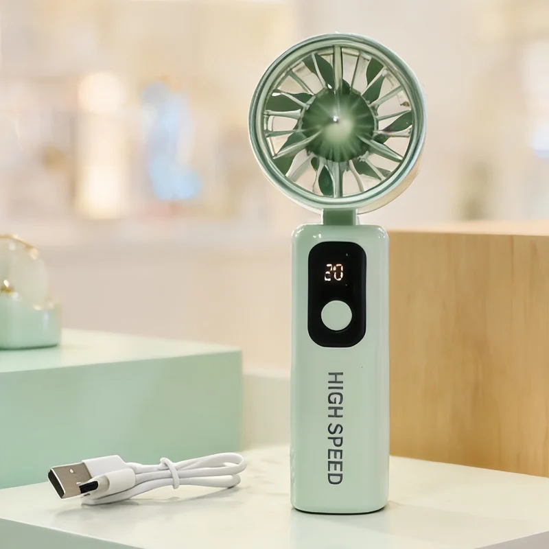 Bærbar håndvifte med LED-skjerm og USB-ladefunksjon Luvikno