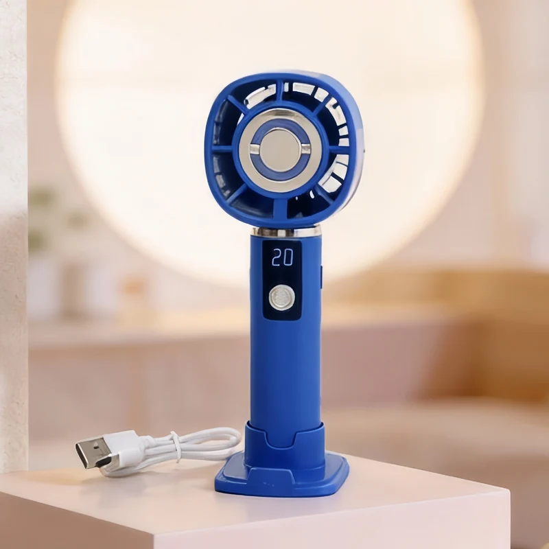Bærbar håndvifte med digital temperaturvisning og USB-ladefunksjon Luvikno