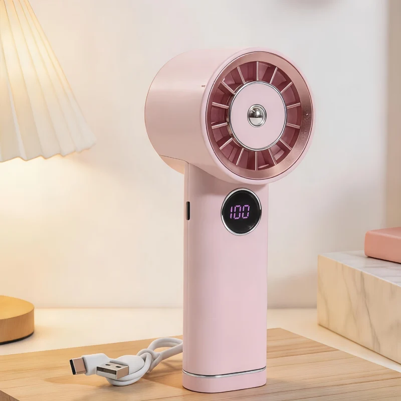 Bærbar batteridrevet håndvifte med digital hastighetsvisning Luvikno