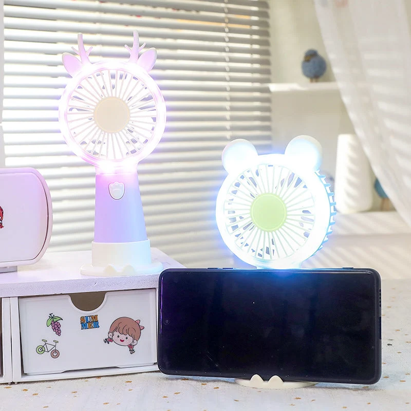 Bærbar Usb Håndvifte med Integrert Led-Lys Luvikno
