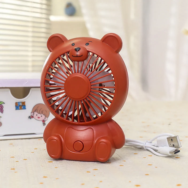 Bærbar Usb Håndvifte i Kreativ Bjørne-design Luvikno