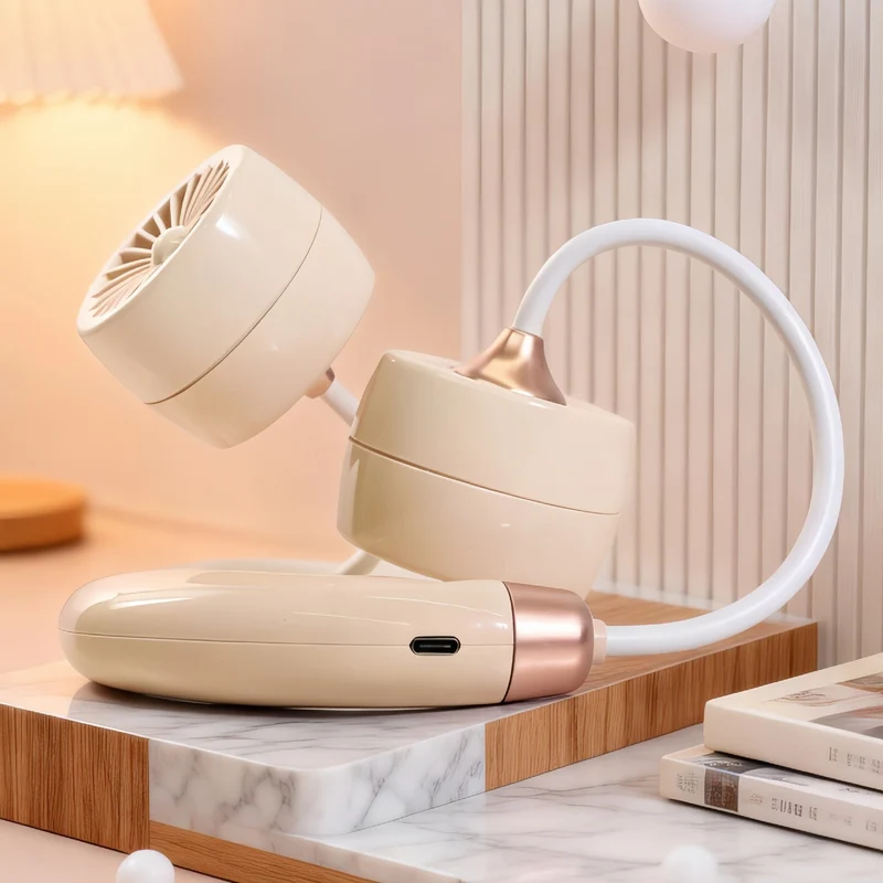Bærbar nakkevifte med fleksibelt design og USB-tilkobling Luvikno