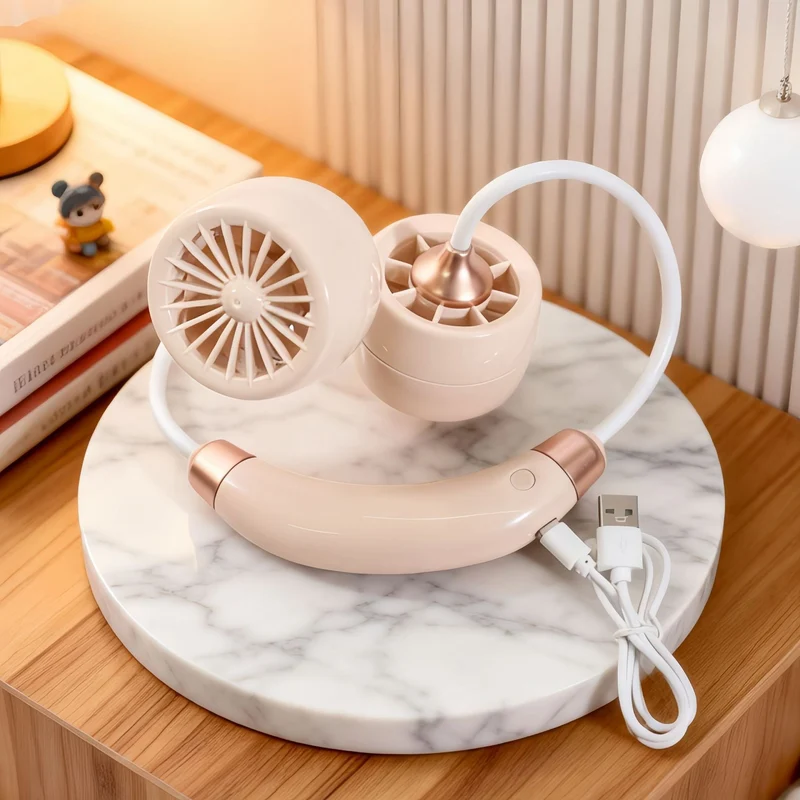 Bærbar nakkevifte med fleksibelt design og USB-tilkobling Luvikno