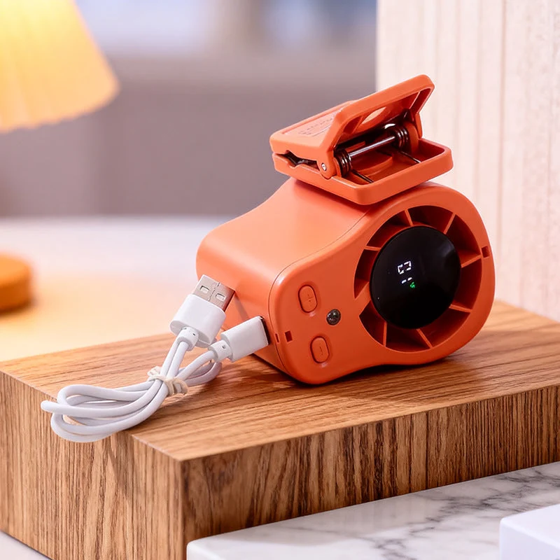 Bærbar mini-vifte med integrert LED-belysning Luvikno