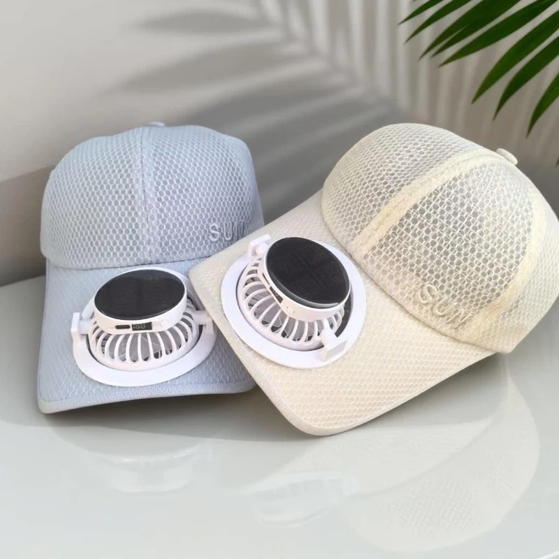 Ventilert baseball caps med avtakbar oppladbar vifte Luvikno