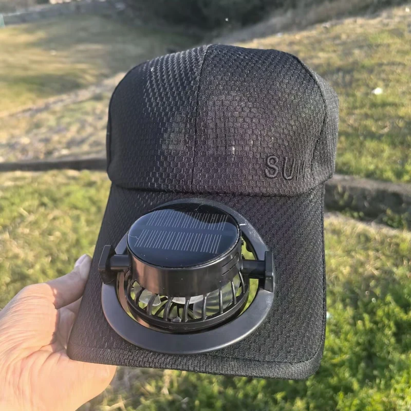 Ventilert baseball caps med avtakbar oppladbar vifte Luvikno