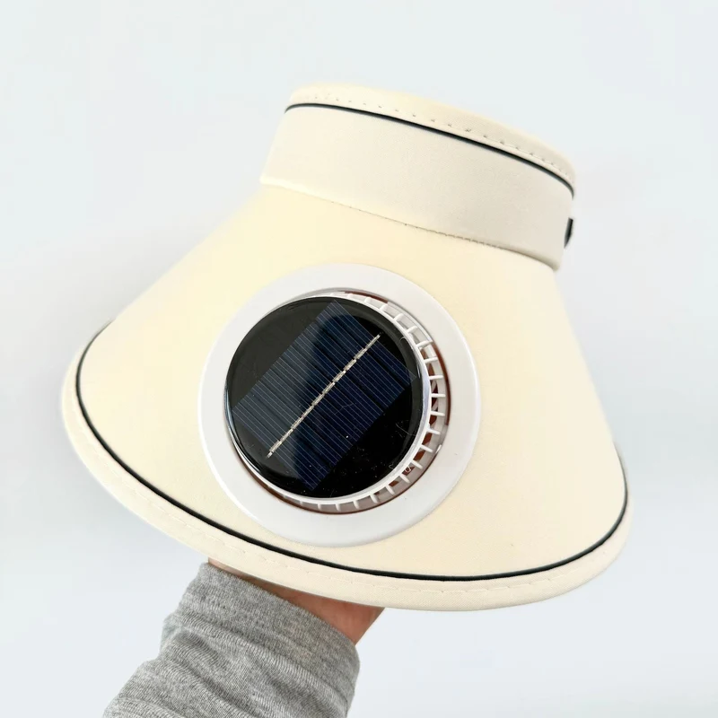 Lett sammenleggbar solskjerm med integrert solarmodul og stille vifte Luvikno