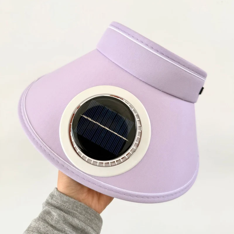 Lett sammenleggbar solskjerm med integrert solarmodul og stille vifte Luvikno