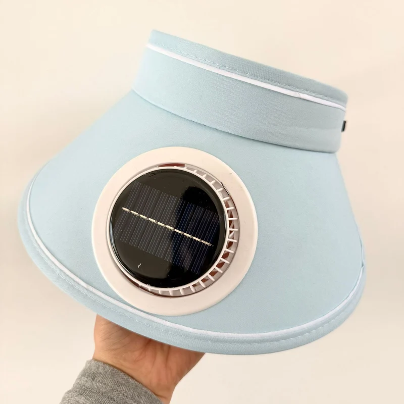 Lett sammenleggbar solskjerm med integrert solarmodul og stille vifte Luvikno