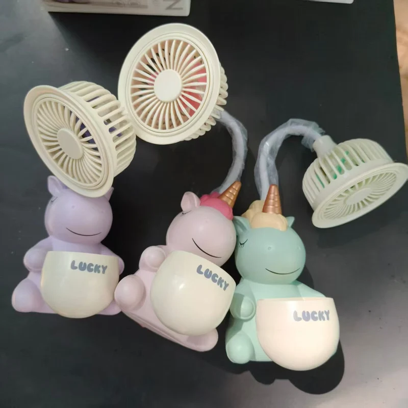 Unisex bærbar mini-vifte med unik enhjørningdesign Luvikno