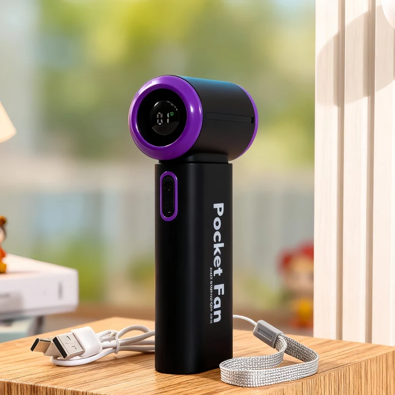 Unisex Bærbar Mini Vifte med LED-skjerm Luvikno