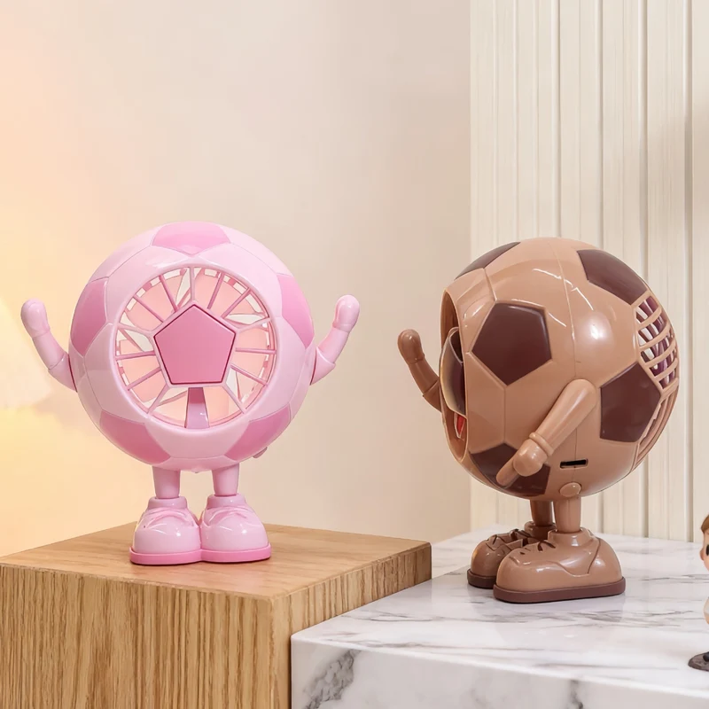 Dames bærbar USB mini vifte i kreativt fotballdesign Luvikno