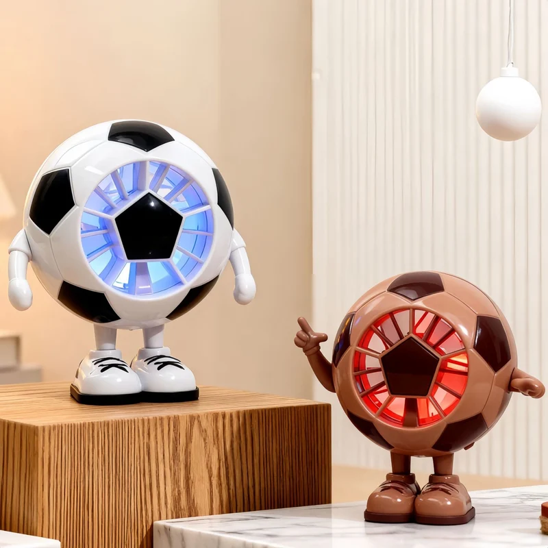 Dames bærbar USB mini vifte i kreativt fotballdesign Luvikno