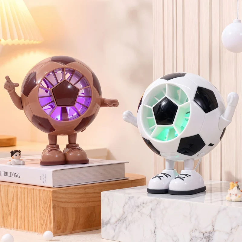 Dames bærbar USB mini vifte i kreativt fotballdesign Luvikno