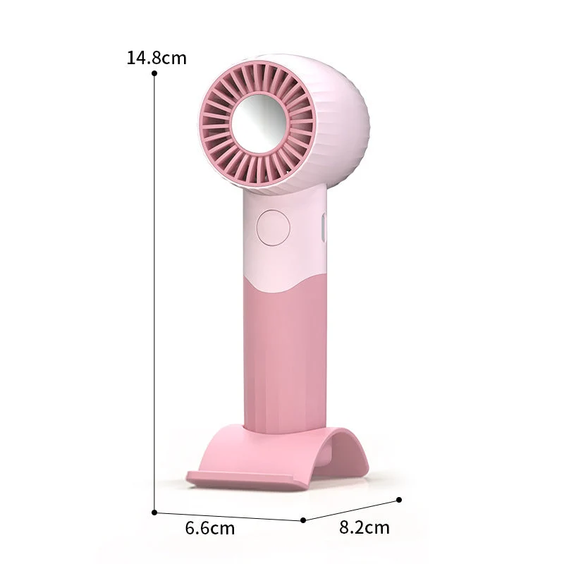 Kvinnelig bærbar mini håndvifte med integrert holder Skanto