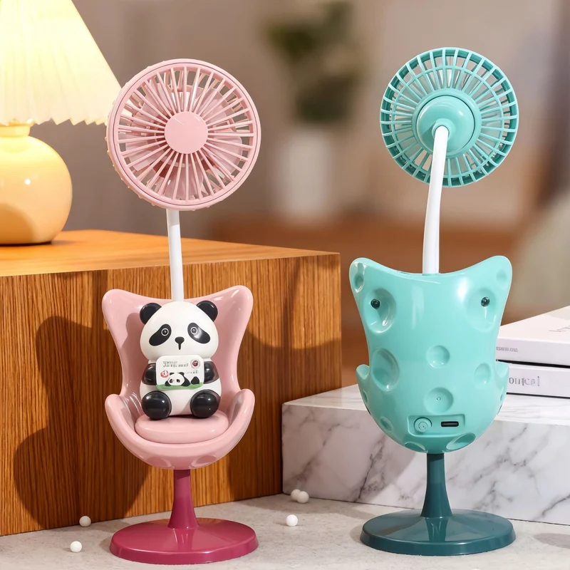 Kvinners bærbare mini vifte med søtt panda-design Luvikno