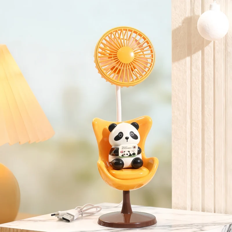 Kvinners bærbare mini vifte med søtt panda-design Luvikno