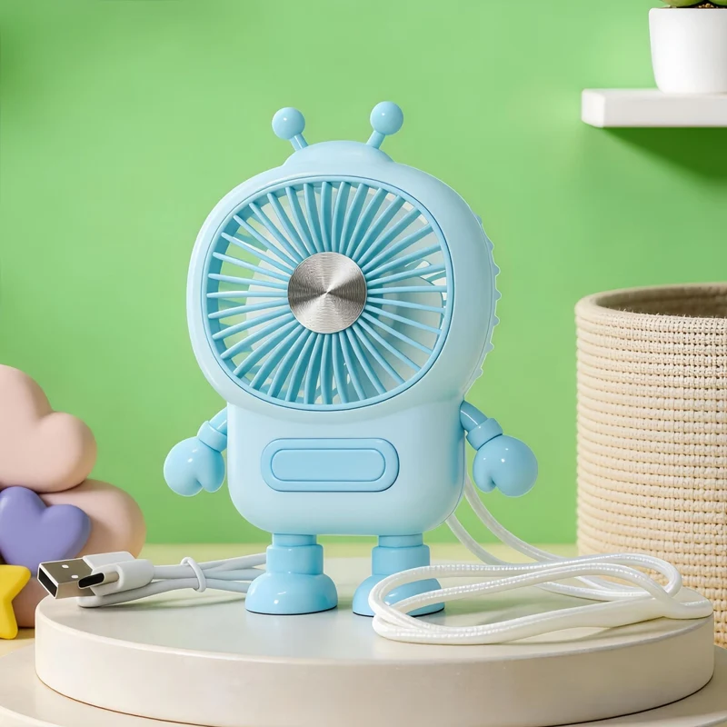 Kvinnors bärbara mini-fläkt i kreativ robotdesign Luvikno