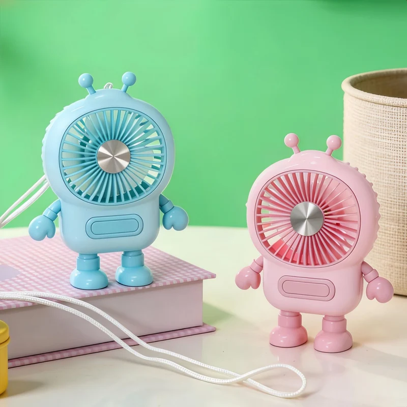 Kvinnors bärbara mini-fläkt i kreativ robotdesign Luvikno