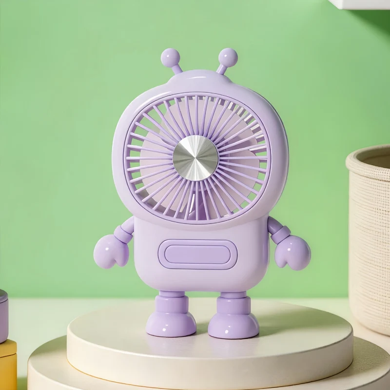 Kvinnors bärbara mini-fläkt i kreativ robotdesign Luvikno