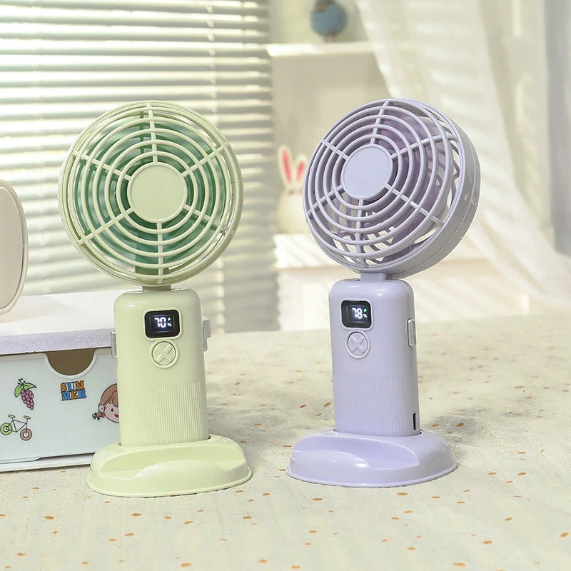 Kvinneportabel mini vifte med digital kontroll og USB-tilkobling Luvikno