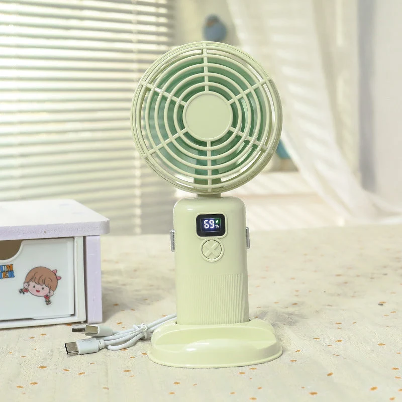 Kvinneportabel mini vifte med digital kontroll og USB-tilkobling Luvikno