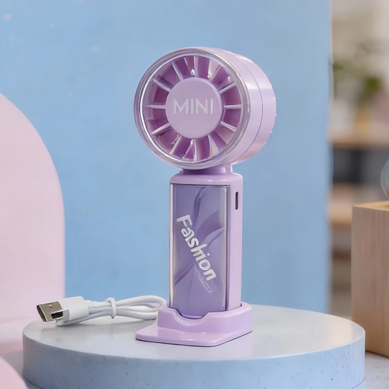 Kvinnens bærbare mini håndvifte med oppladbar USB-funksjon Luvikno