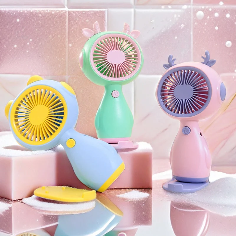 Kvinnelig bærbar mini vifte i søtt dyredesign Luvikno