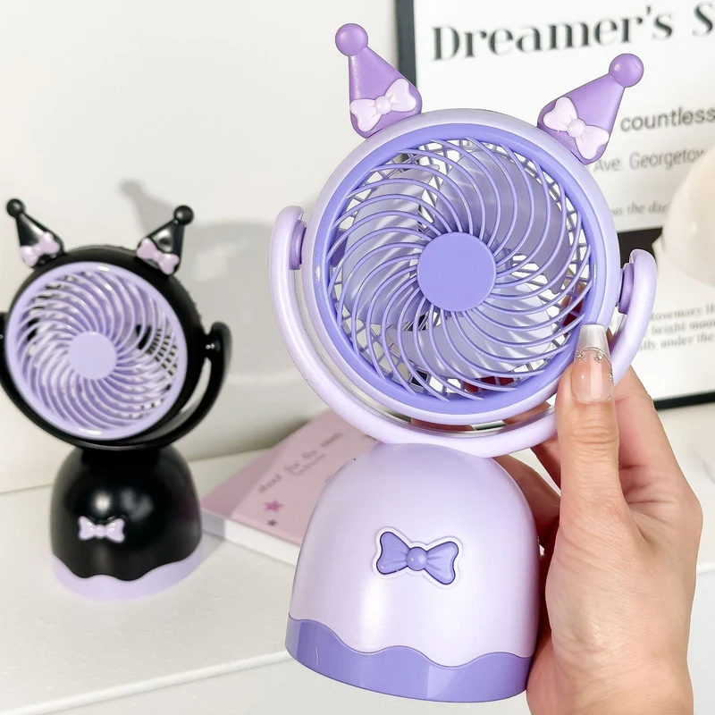 Dame portable mini håndholdt vifte med leken katte-design Luvikno