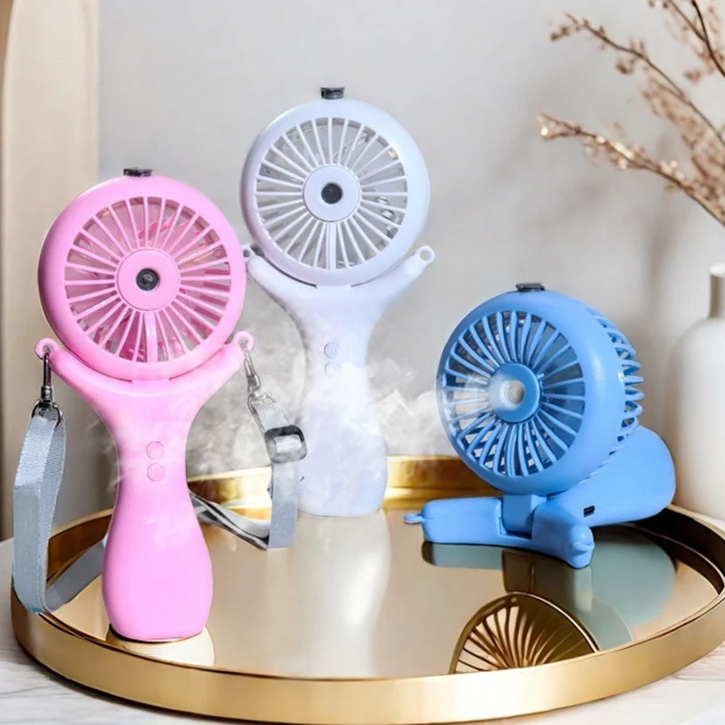 Kvinne bærbar mini håndvifte med sprayfunksjon og ergonomisk design Luvikno