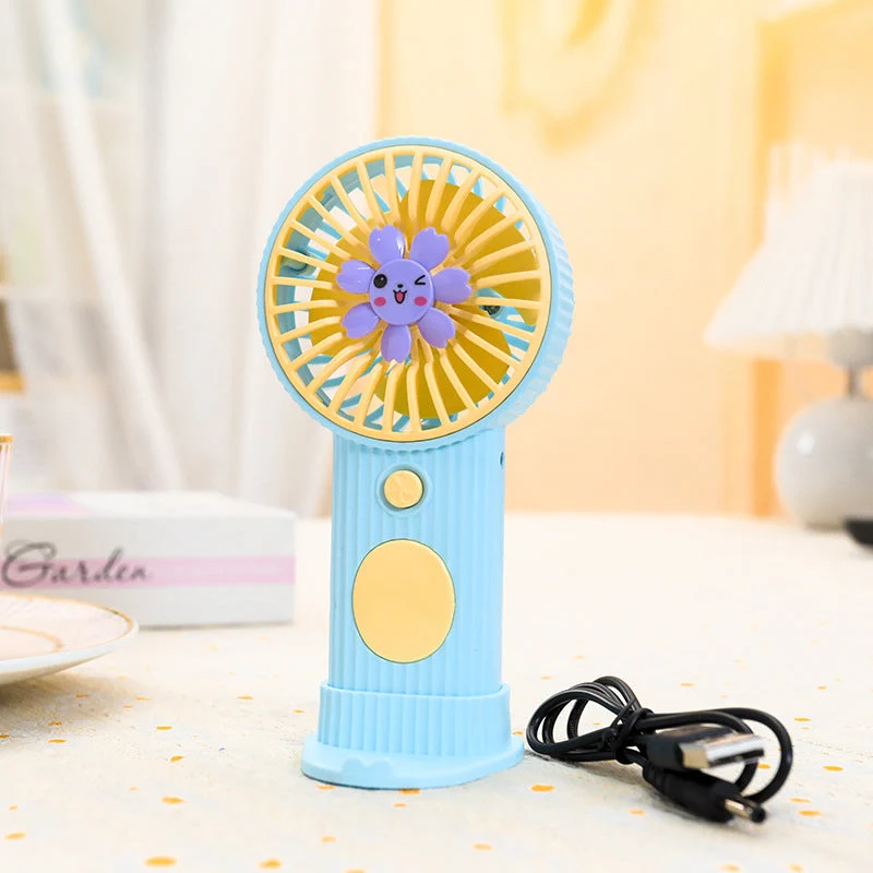 Dames bærbar mini håndvifte med kreativ blomstermotiv Luvikno