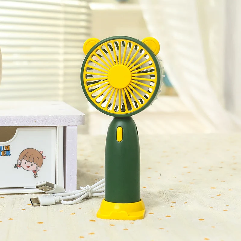 Dame portable mini håndholdt vifte med kattetører Luvikno