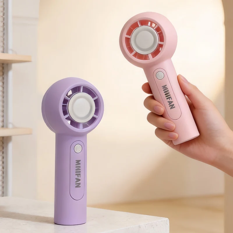 Dames bærbar mini håndvifte med ergonomisk design og USB-tilkobling Luvikno