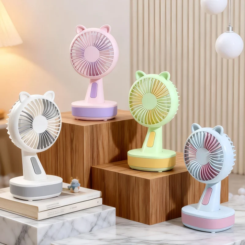 Kvinnelig bærbar mini håndvifte i kreativt hodeskalle design Luvikno