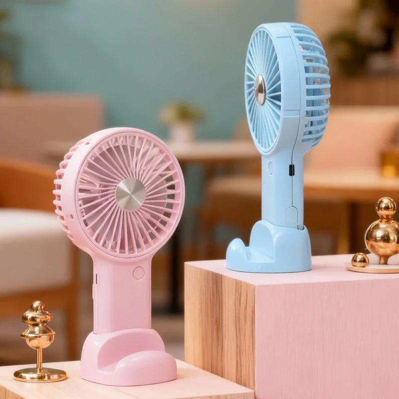Kvinnelig bærbar håndholdt vifte med variabel hastighetskontroll og ergonomisk design Luvikno