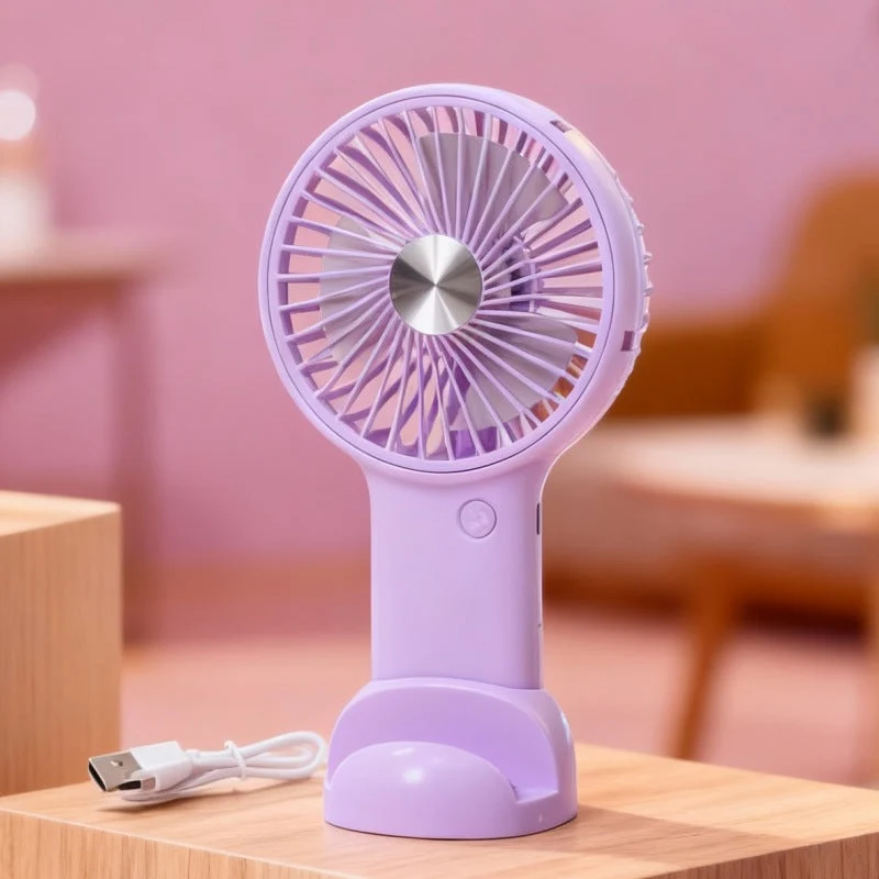 Kvinnelig bærbar håndholdt vifte med variabel hastighetskontroll og ergonomisk design Luvikno