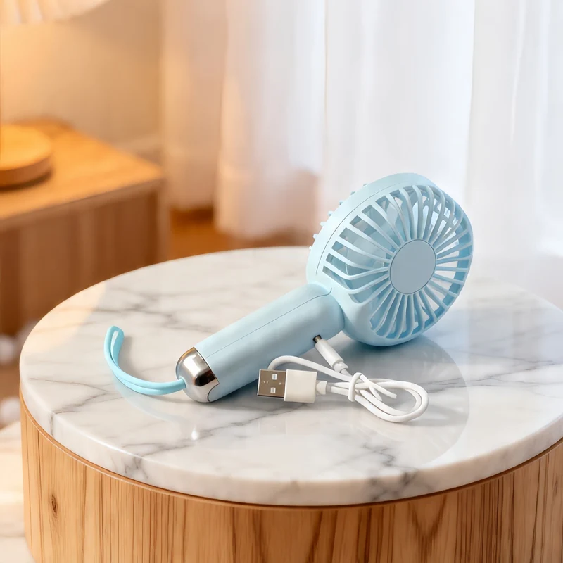 Kvinnelig bærbar håndholdt vifte med USB-ladefunksjon og ergonomisk design Luvikno