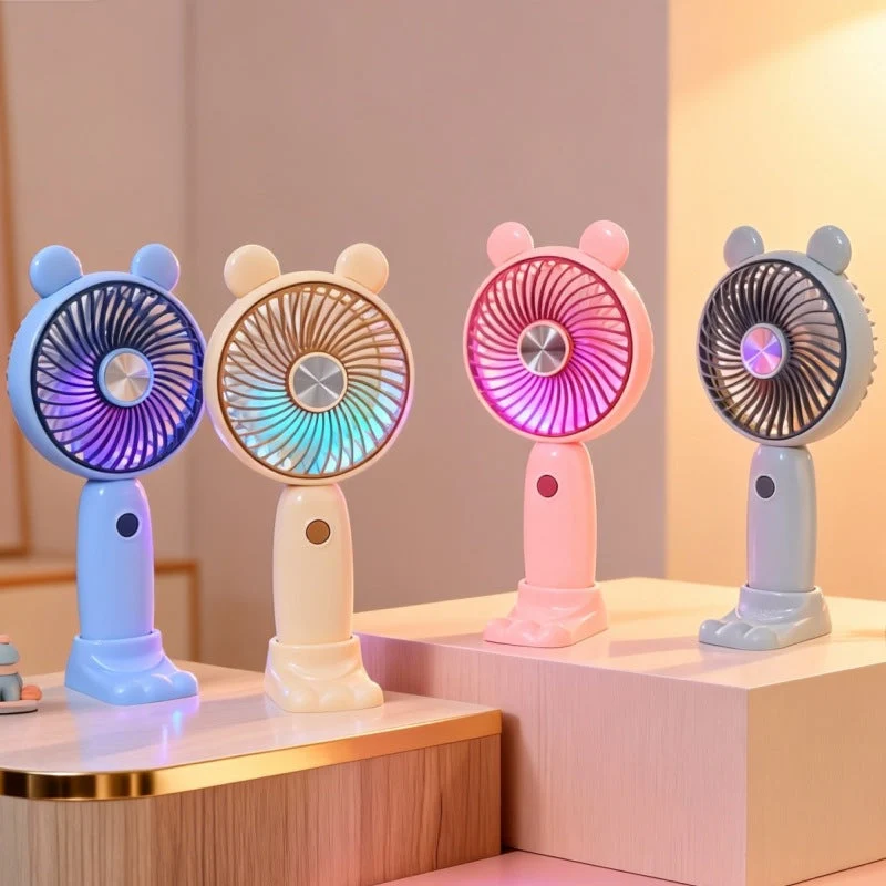 Kvinnenes bærbare håndholdte vifte med LED-funksjon og ergonomisk design Luvikno