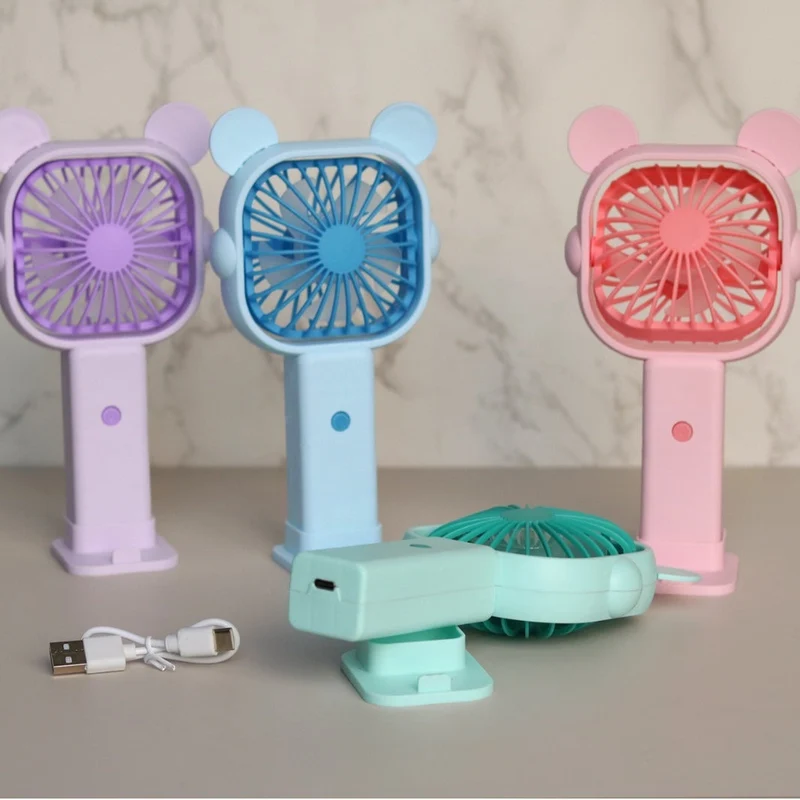Unisex Bærbar Mini-vifteen med ergonomisk design og dyreører Luvikno