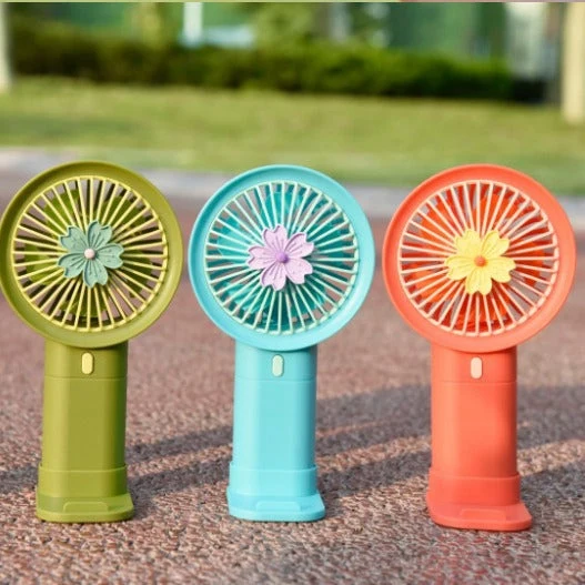 Unisex Bærbar Mini-Håndvifte med attraktivt blomsterdesign Luvikno