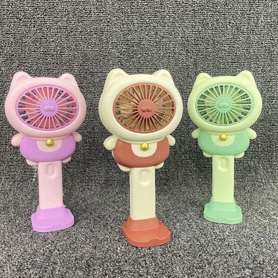 Unisex Bærbar Mini Håndvifte med søtt kattemotiv Luvikno