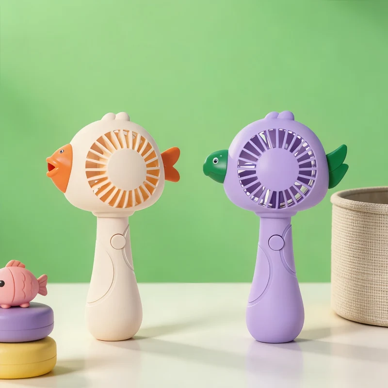 Kvinnenes bærbare håndfan i leken fugledesign Luvikno