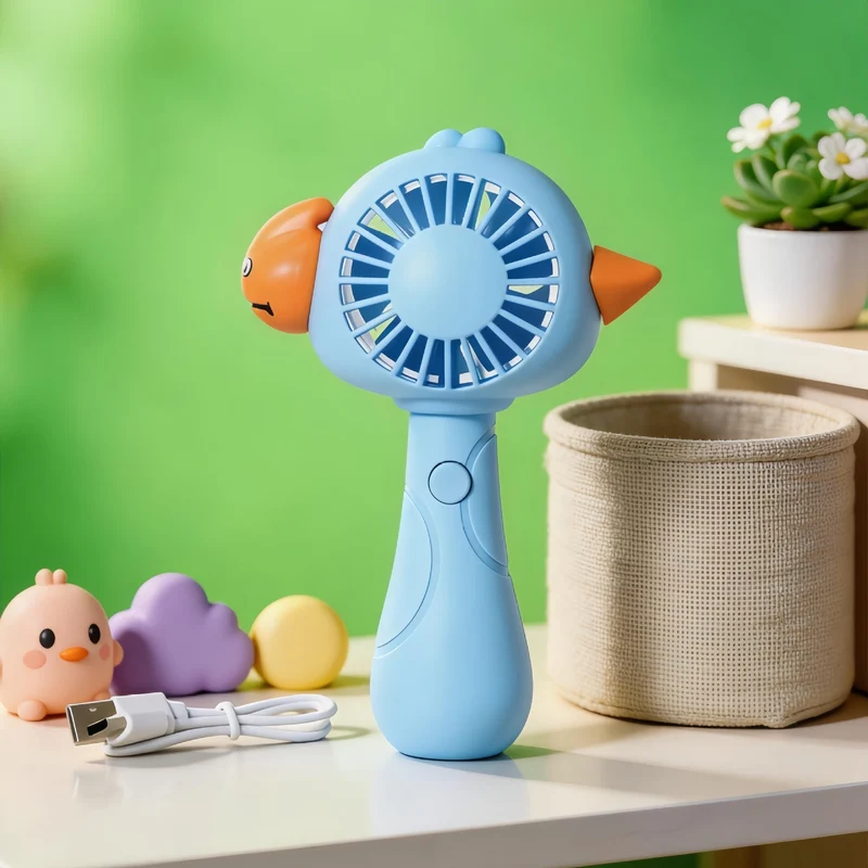 Kvinnenes bærbare håndfan i leken fugledesign Luvikno