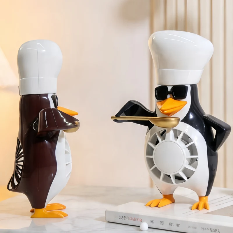 Damebordvifte i kreativ pingvin-design Luvikno