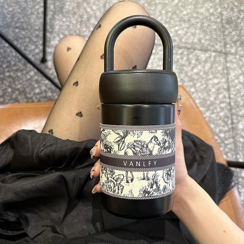 Damen stilvoller Thermobecher mit praktischem Tragegriff Luvikno