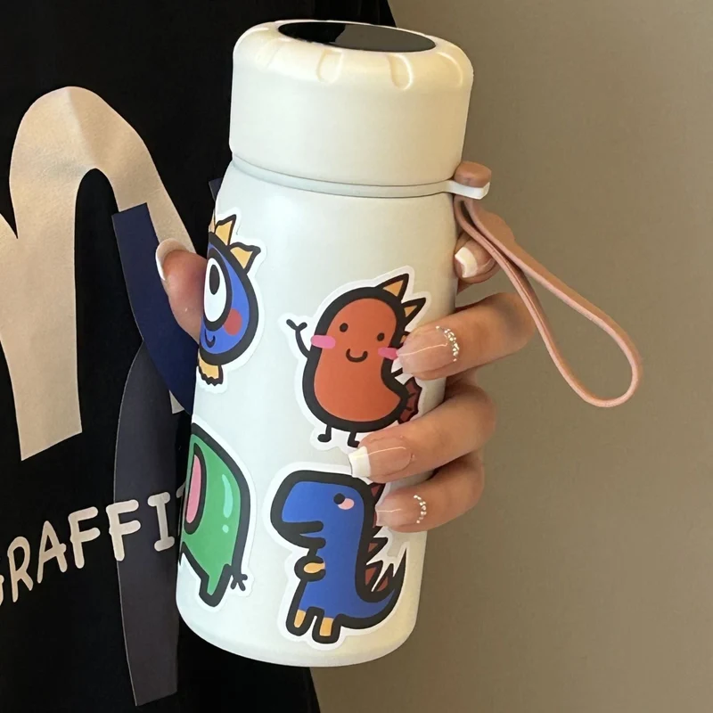 Damen stilvolle Wasserflasche mit witzigen Aufklebermotiven Luvikno