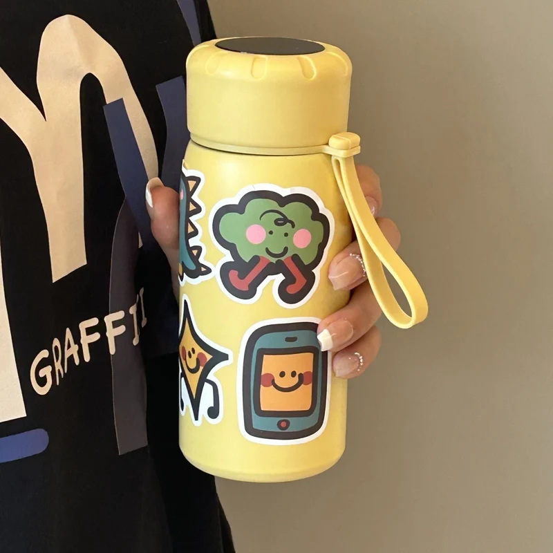 Damen stilvolle Wasserflasche mit witzigen Aufklebermotiven Luvikno
