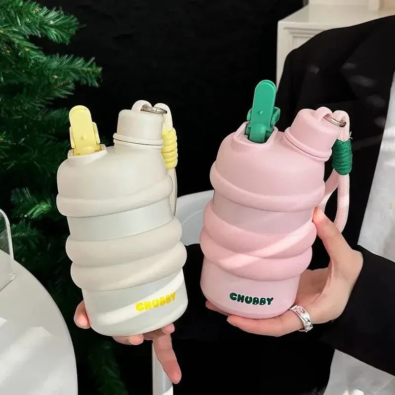 Damen Sportliche Edelstahl-Wasserflasche Luvikno